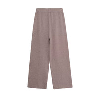 Tabitha | Ribbed Waist Vertical Seam Knitted Wide-Leg Trousers