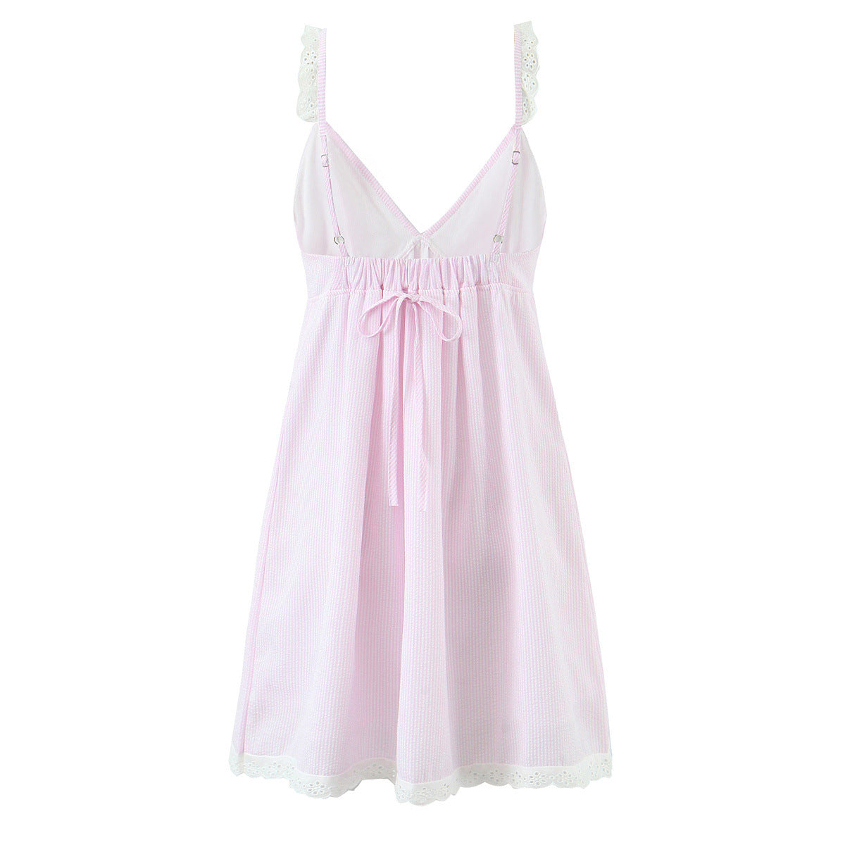 Elise | Lace Trim Striped Slip Dress
