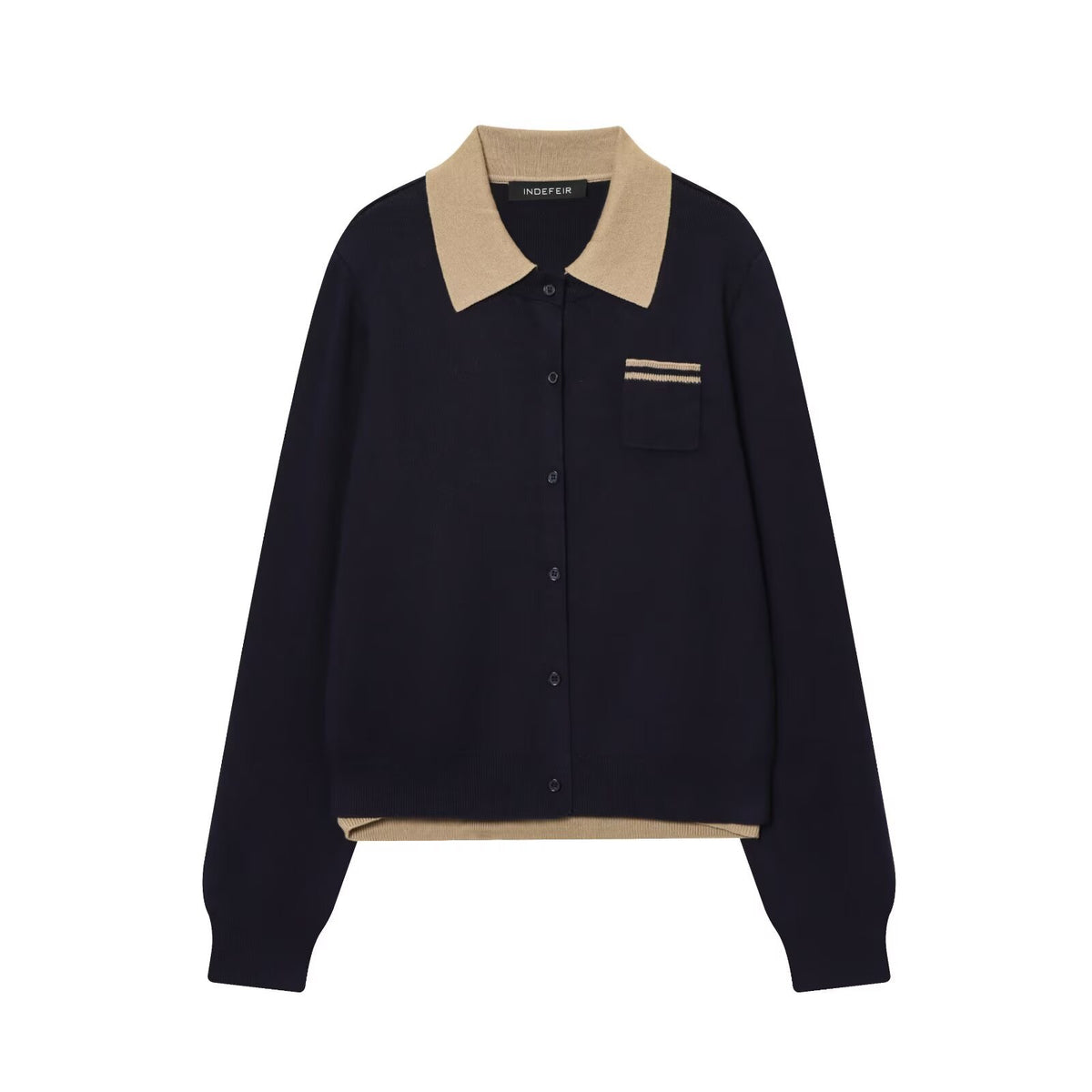 Violet | Contrast Collar Cropped Knit Cardigan