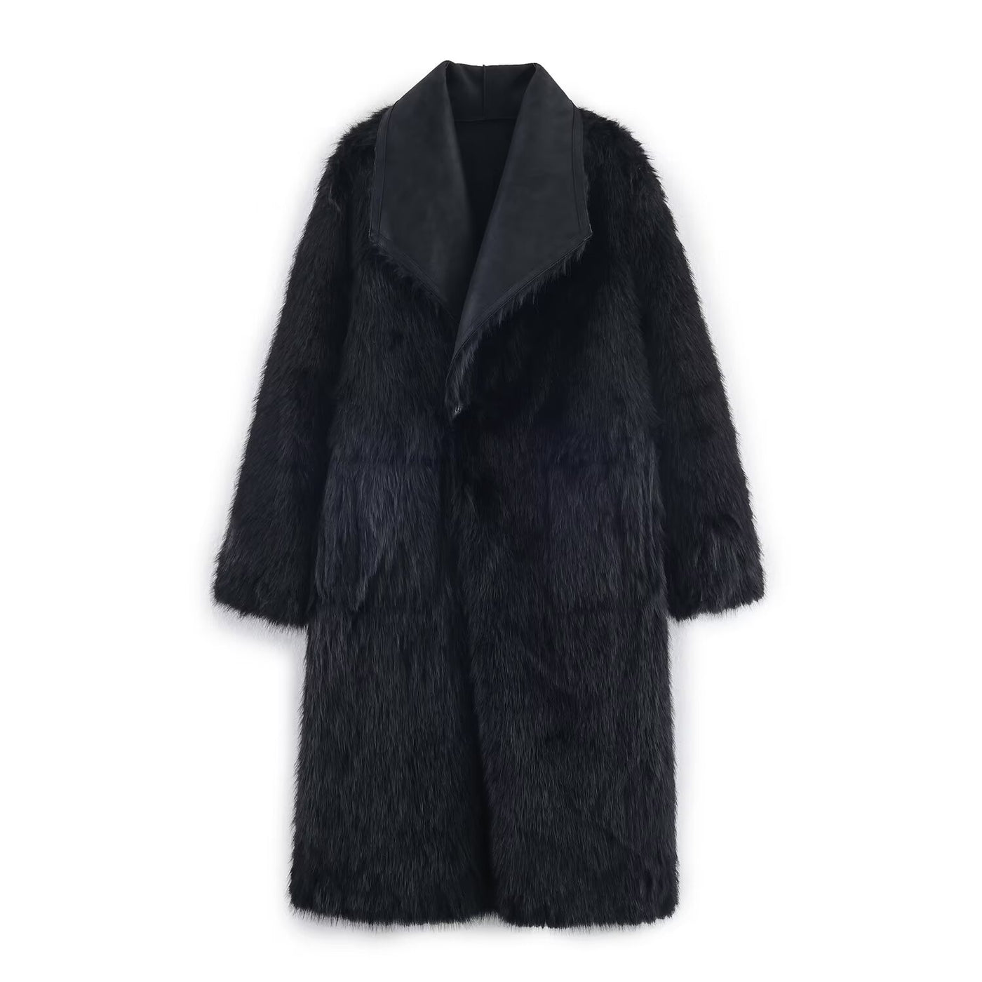 Evelyn | Faux Fur Longline Open-Front Cardigan