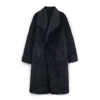 Evelyn | Faux Fur Longline Open-Front Cardigan