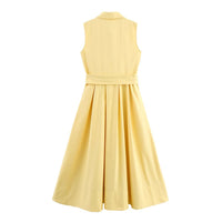 Lena | Sleeveless Belted Shirt Dress