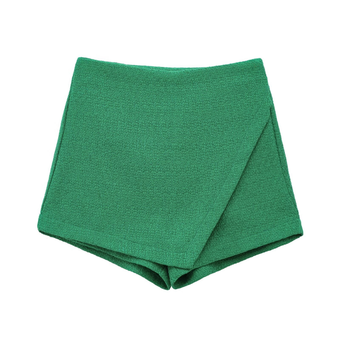 Jasmine | High-Waist Wrap-Front Textured Knit Shorts