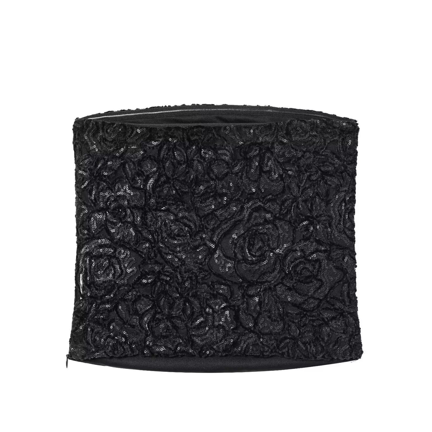 Amelie | Sequin Lace Strapless Bandeau Crop Top