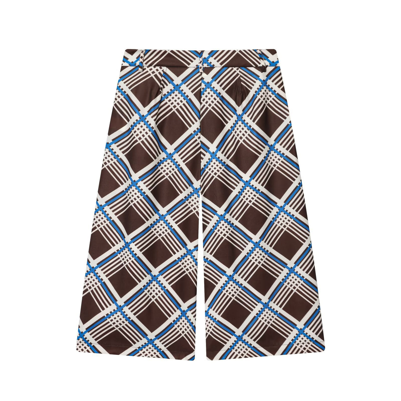 Annabelle | High-Waist Plaid Wide Leg Cropped Trousers