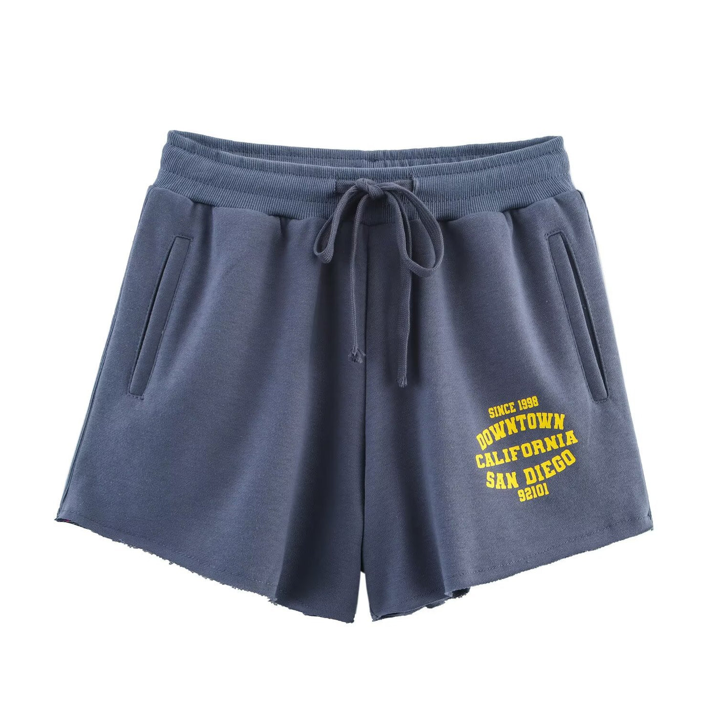 Lyla | Graphic Print Drawstring Lounge Shorts in Brushed Terry
