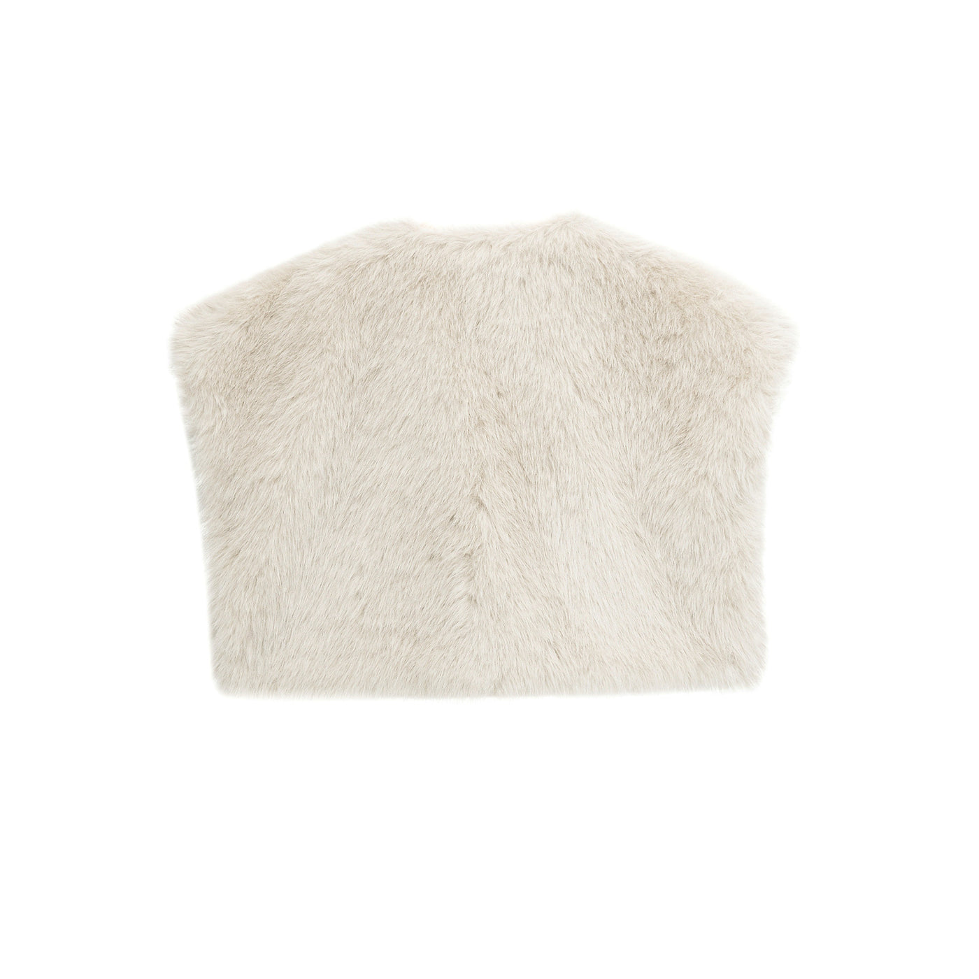 Hazel | Cream Faux Fur V-Neck Sweater Vest