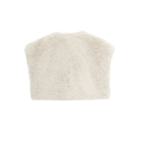 Hazel | Cream Faux Fur V-Neck Sweater Vest
