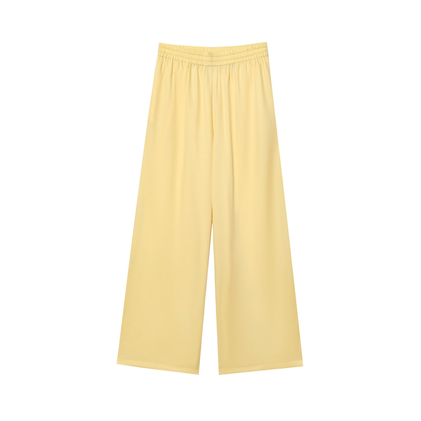 Hope | Elasticated Waist Flowing Wide-Leg Jersey Trousers in Yellow and Pink