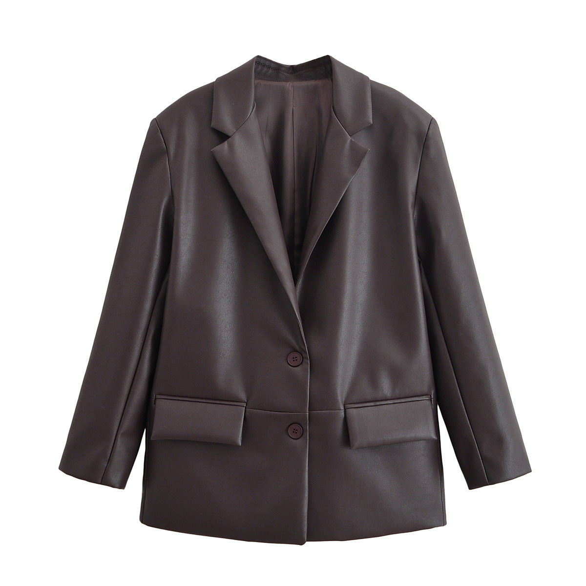 Maddison | Oversized Faux Leather Blazer