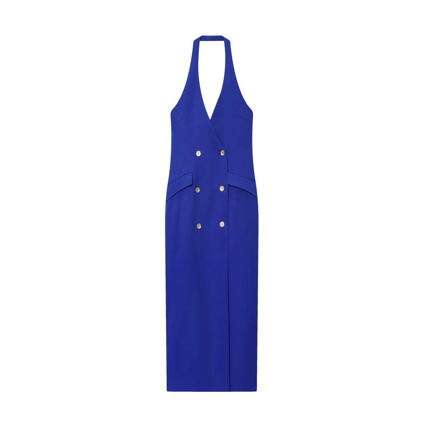 Clementine | Double-Breasted Halter Neck Maxi Dress