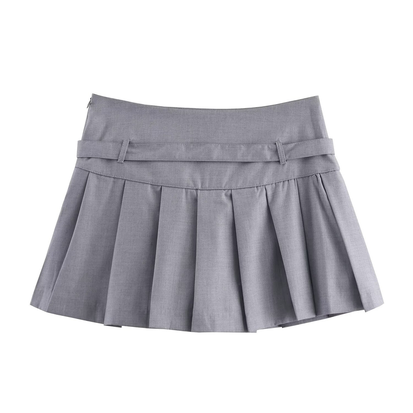 Beatrice | Belted Knife Pleat Mini Skirt