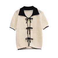Maya | Tie Front Crochet Top