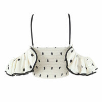 Juno | Satin Sweetheart Ruffled Off Shoulder Crop Top