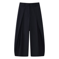Romy | Casual Wide Leg Trousers Khaki Pleated