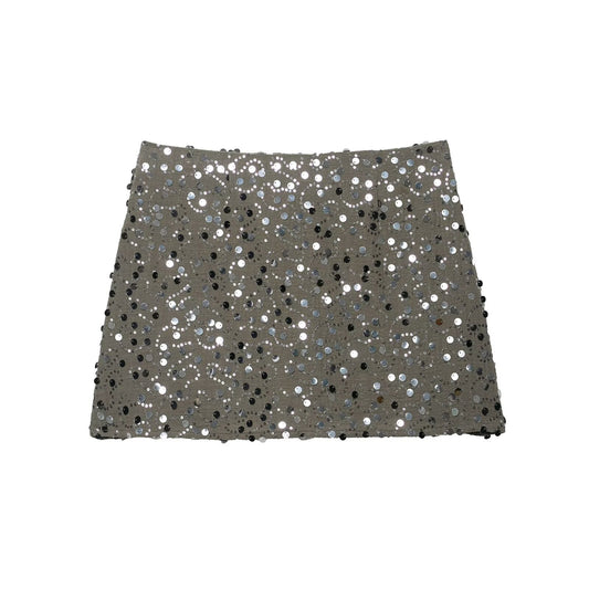 Neve | Sequin Mini Skirt Grey Wrap