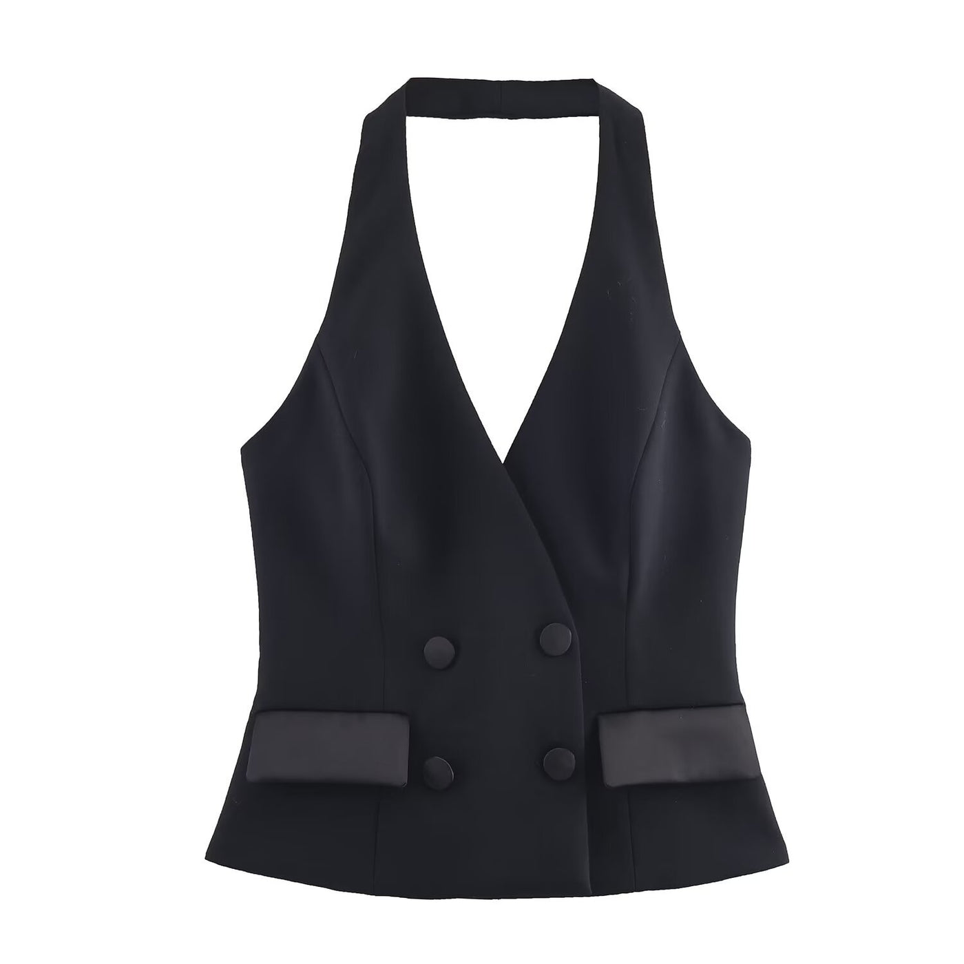 Hope | Double-Breasted Halter Neck Tailored Top