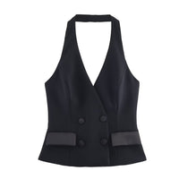 Hope | Double-Breasted Halter Neck Tailored Top