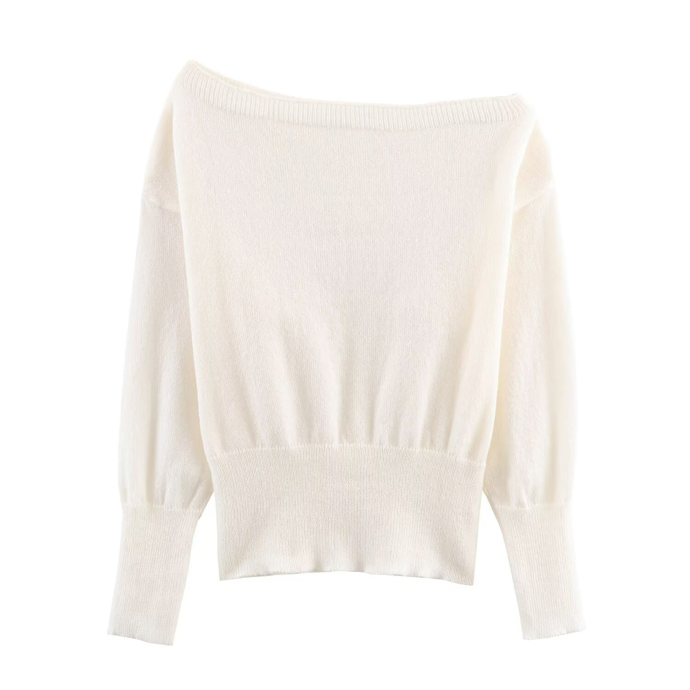 Cara | Relaxed Off Shoulder Cropped Knit Top