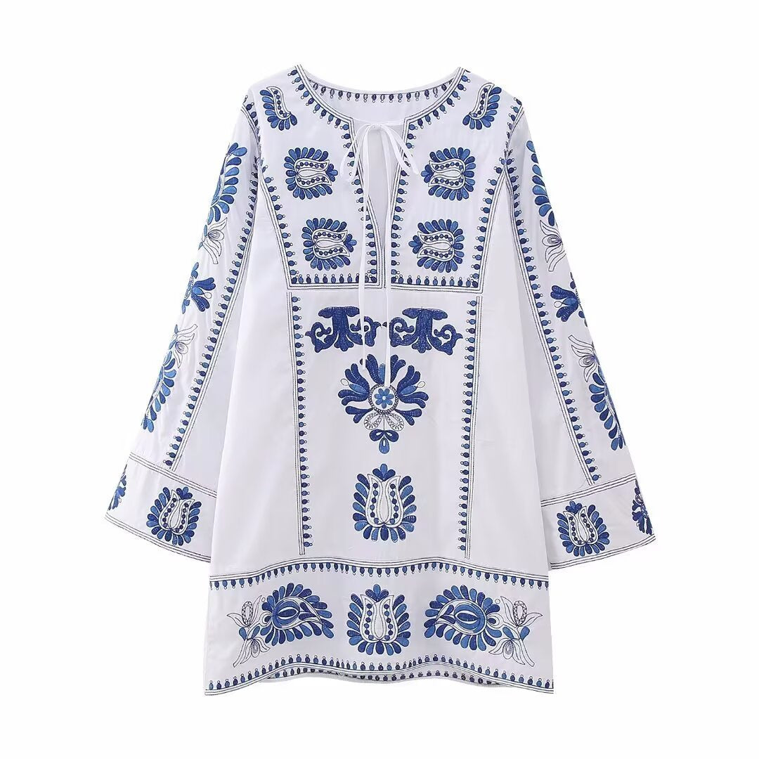 Dulcie | Embroidered Cotton Kaftan Beach Dress