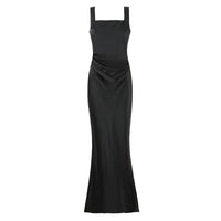 Evelyn | Ruched Satin Maxi Slip Dress