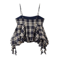 Lydia | Plaid Ruffled Peplum Cami Top