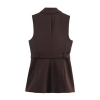 Heidi | Sleeveless Blazer Wide Leg Trousers Set