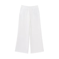 Emmeline | Elasticated Waist Flowing Wide-Leg Modal Trousers in White