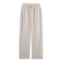 Millie | Drawstring Wide-Leg Linen Trousers with Slip Pockets