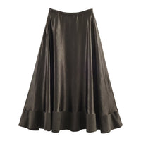 Hannah | Satin Tiered A-Line Midi Skirt