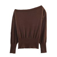 Cara | Relaxed Off Shoulder Cropped Knit Top