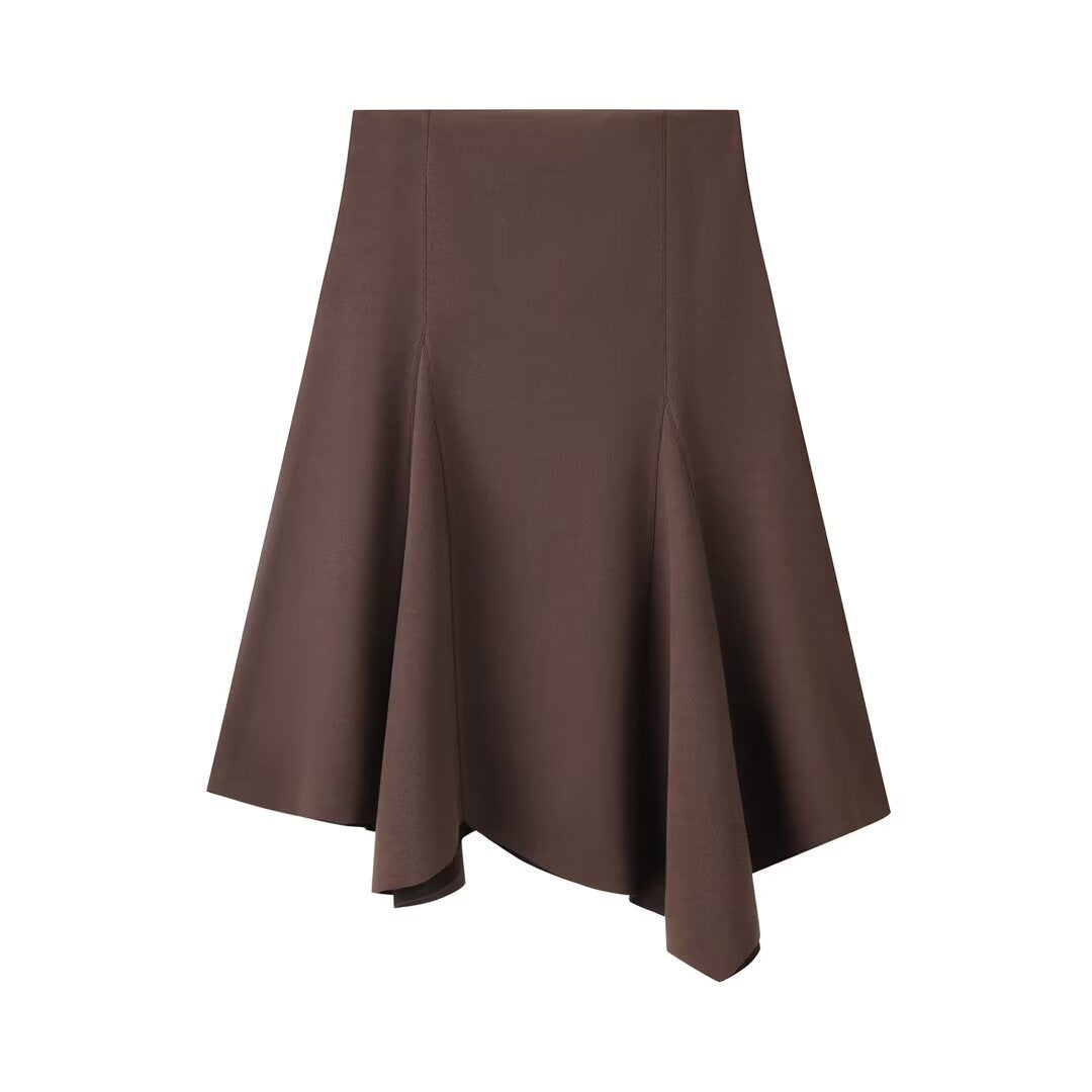 Eliza | Asymmetric Hem Panelled Midi Skirt