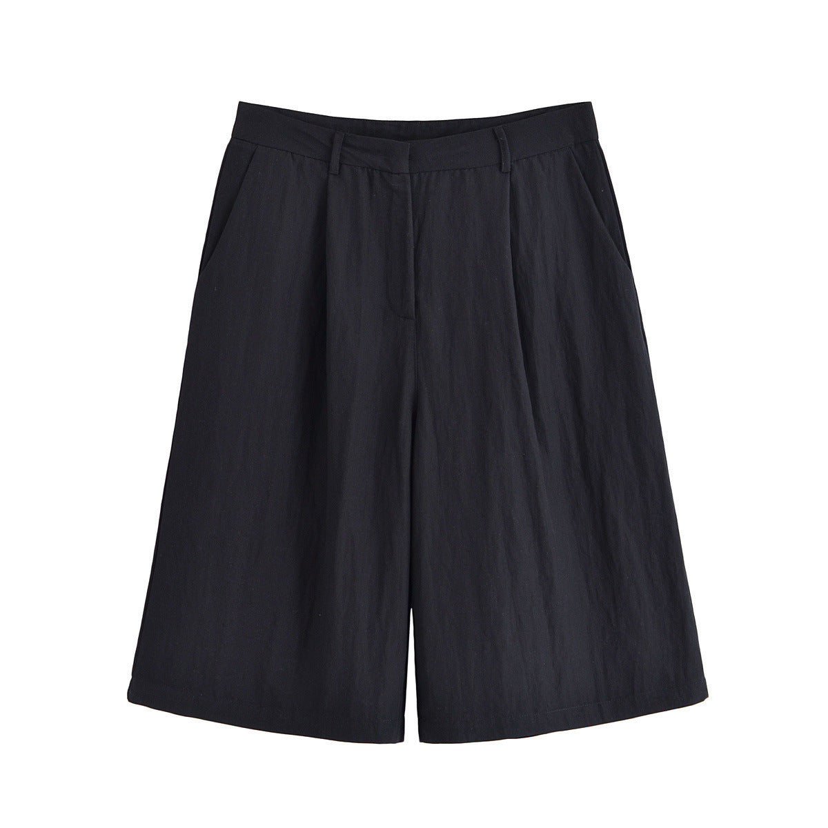 Aria | Front-Pleat Wide-Leg Cropped Linen Trousers