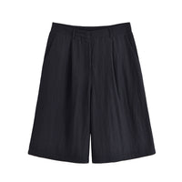 Aria | Front-Pleat Wide-Leg Cropped Linen Trousers