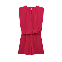Nancy | Ruched Draped Mini Dress in Red