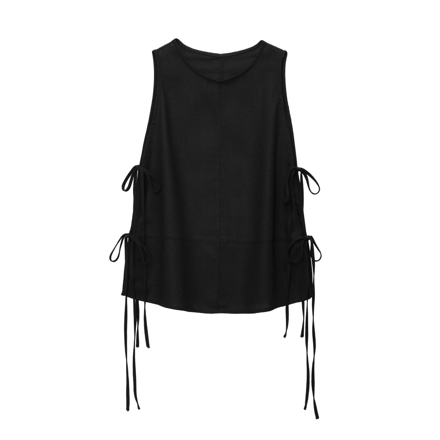 Eliana | Side Tie Crew Neck Cropped Tank Top