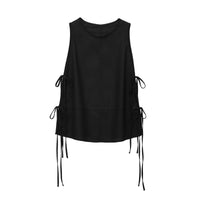 Eliana | Side Tie Crew Neck Cropped Tank Top