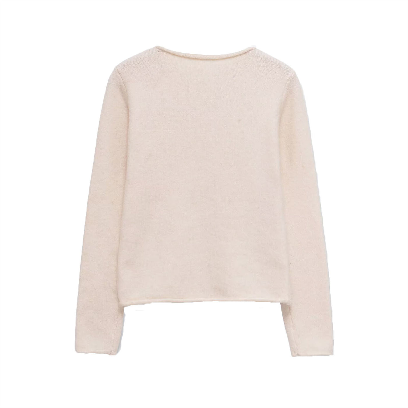 Phoebe | Centre Seam Crew Neck Long Sleeve Relaxed Cropped Knit Top