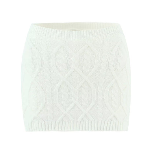 Sienna | White Knit One Shoulder Co-ord Set