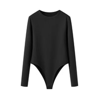 Romy | Long Sleeve Bodysuit Knit Top in Black & White