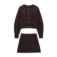 Abigail | Cropped Cardigan Knit Co-ord Set