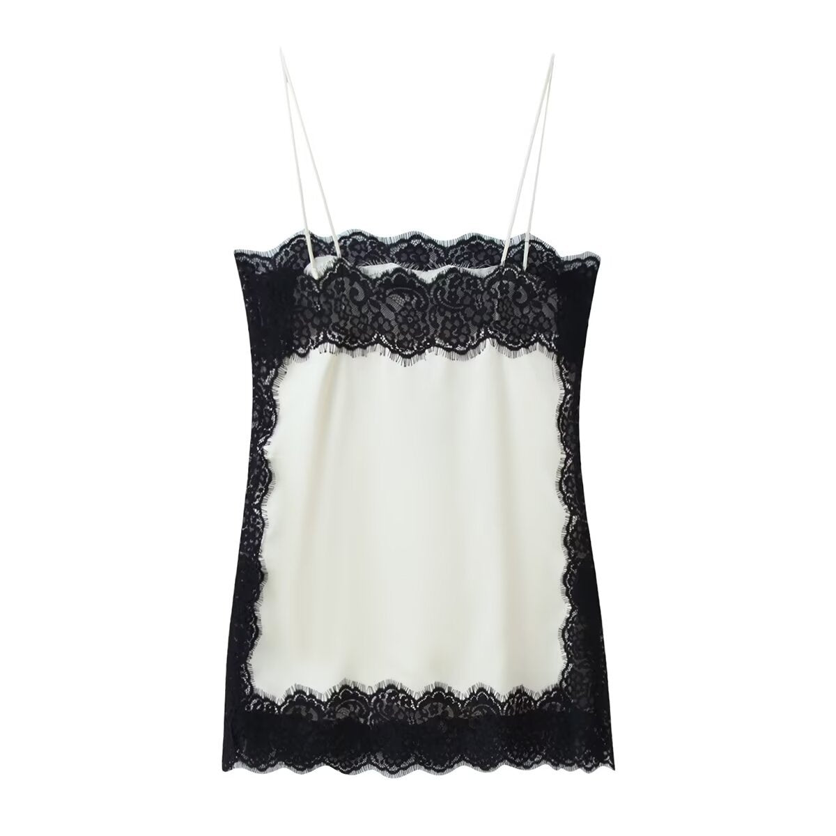 Evelyn | Lace Trim Satin Cami Top