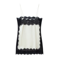 Evelyn | Lace Trim Satin Cami Top