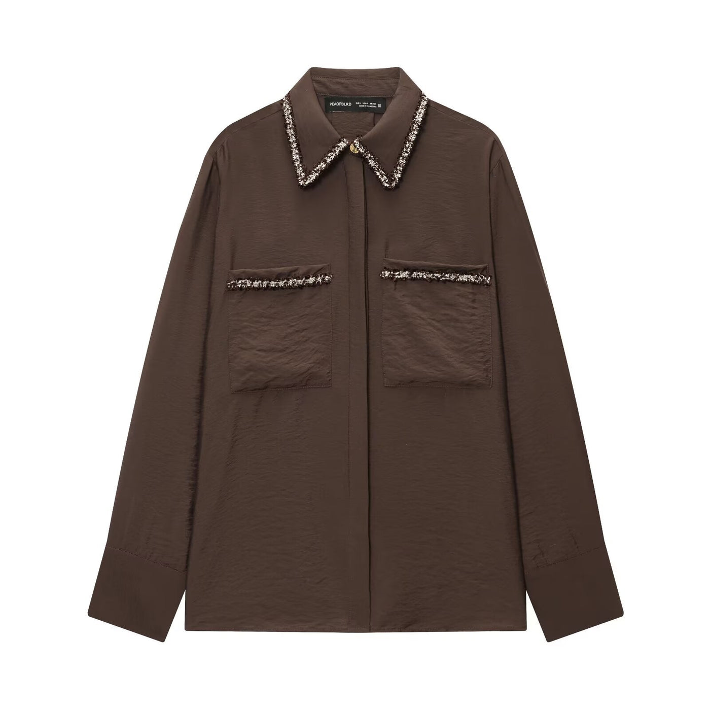 Amelie | Embellished Collar Satin Shirt