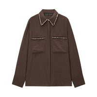 Amelie | Embellished Collar Satin Shirt