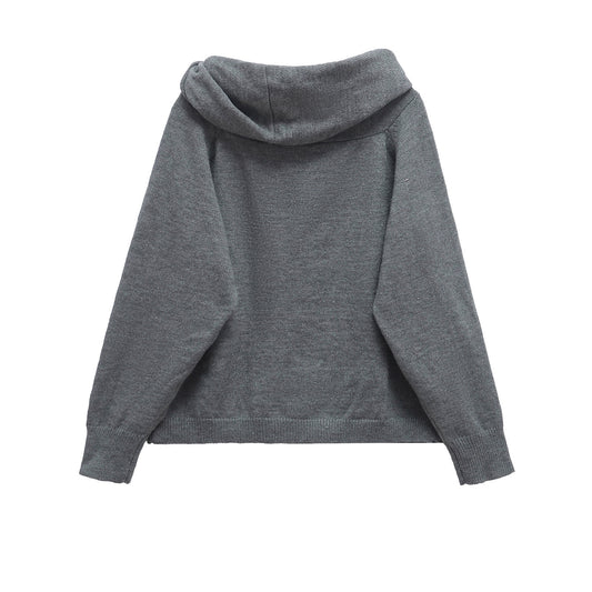 Ivy | Casual Cowl Neck Knitted Top Grey Long Sleeve
