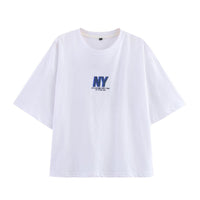 Mia | White Oversized NY Graphic Tee