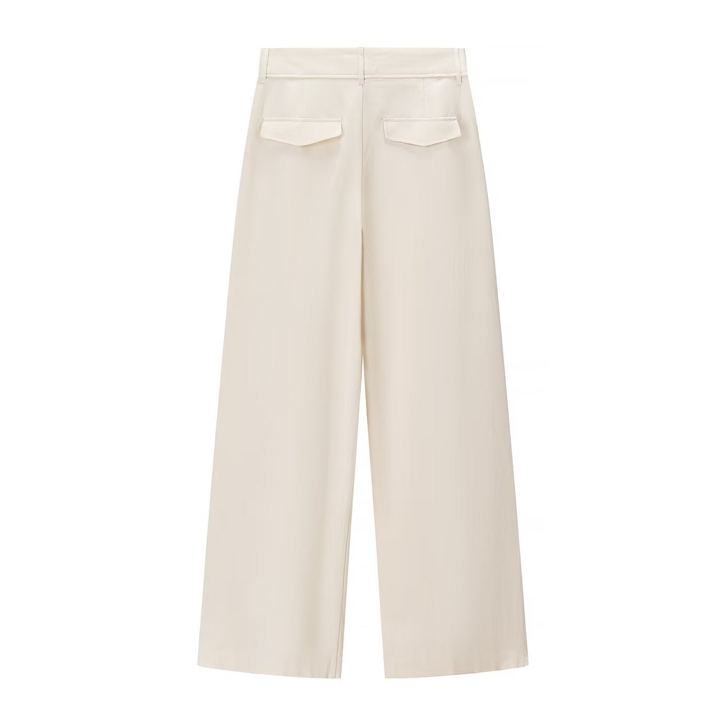 Margot | High Waisted Wide Leg Pants Cream Pleated