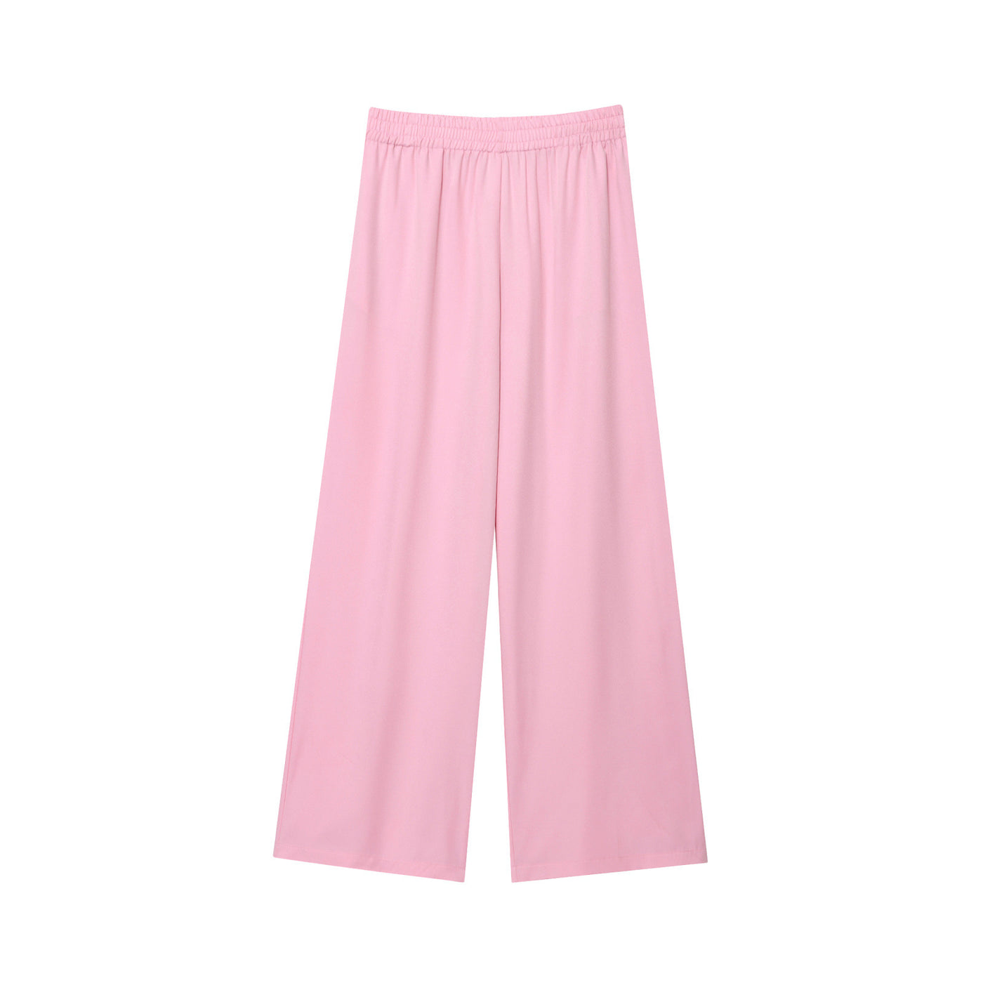 Hope | Elasticated Waist Flowing Wide-Leg Jersey Trousers in Yellow and Pink