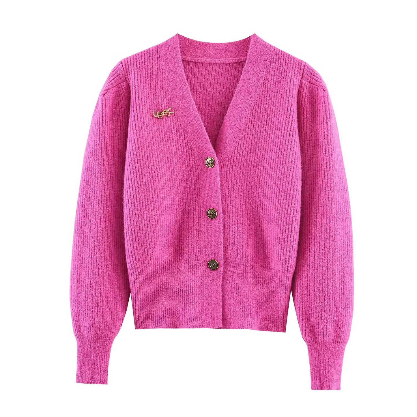 Freya | Cream Cardigan Knitted Long Sleeve V Neck Button Front